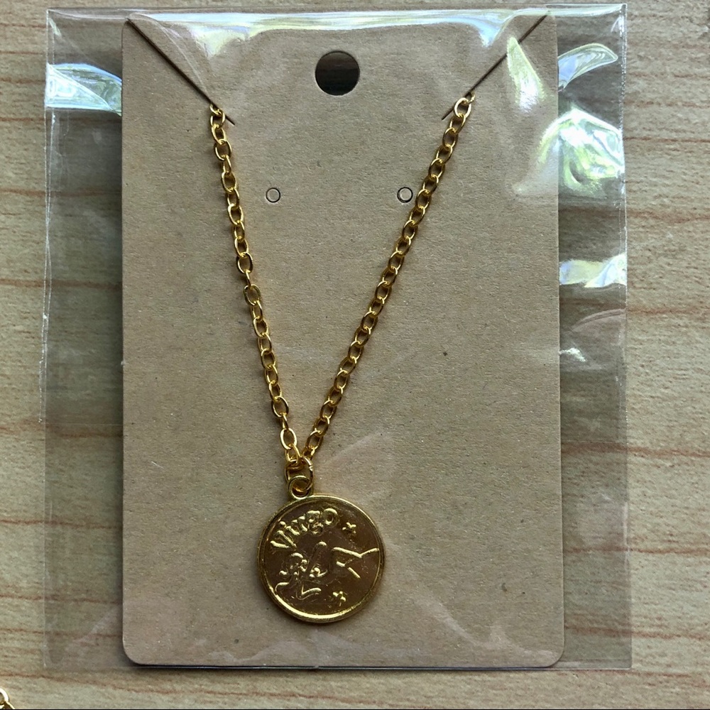 NWT Handmade Virgo Zodiac Gold Coin Necklace - Picture 3 of 8